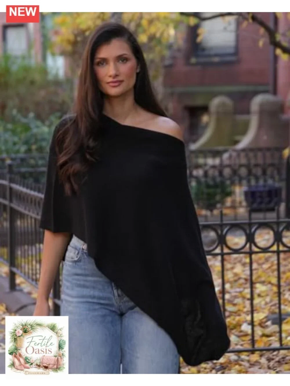 100% Cashmere Poncho Wrap Dress Topper Shawl